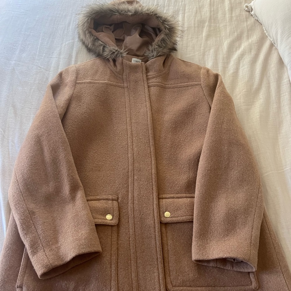 J. Crew Vail Parka Women's Tan Hooded Coat